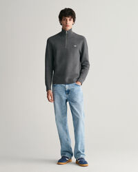 Vetoketjukauluksellinen Milano Knit -puuvillaneule