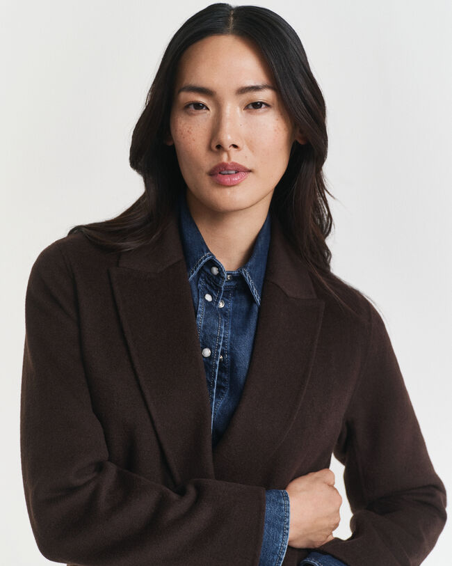 Regular fit ‑mitoitettu käsin tikattu klubitakki