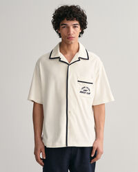 Relaxed fit ‑mitoitettu lyhythihainen Terry Cloth -paita