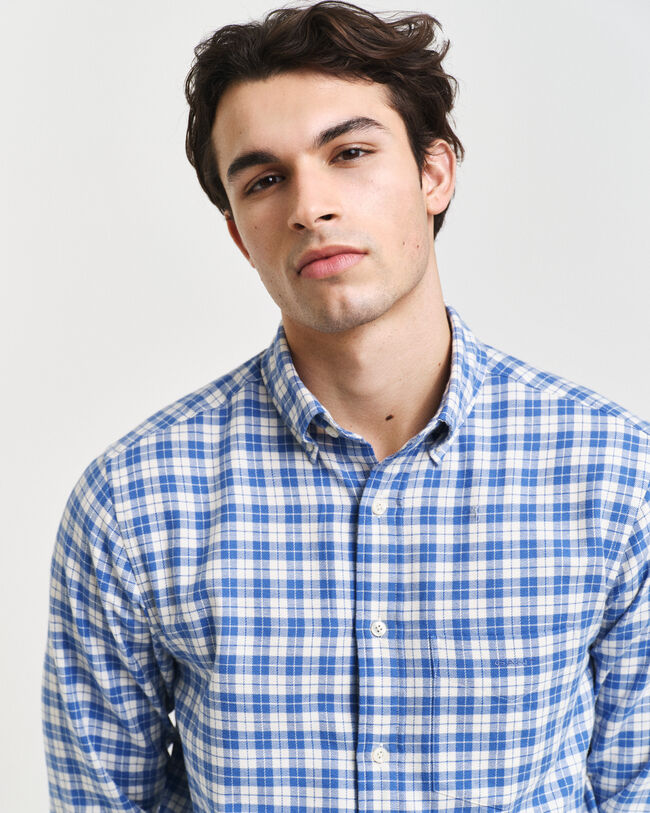 Regular fit ‑mitoitettu ruudullinen flanellipaita