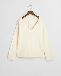 Kalanruotokuvioinen v‑neulepusero