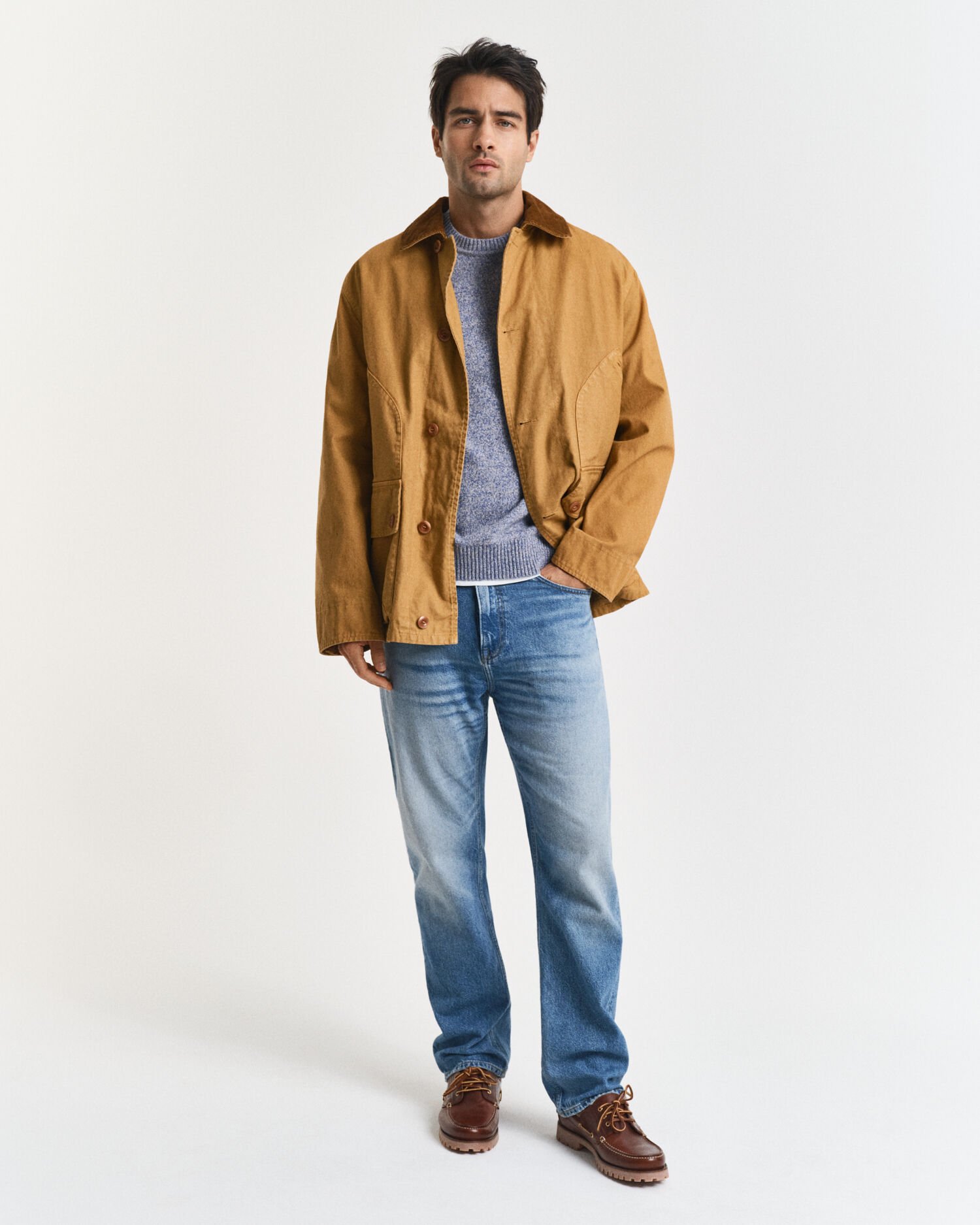 Villasekoitteinen mouliné-neulepusero, pyöreä pääntie