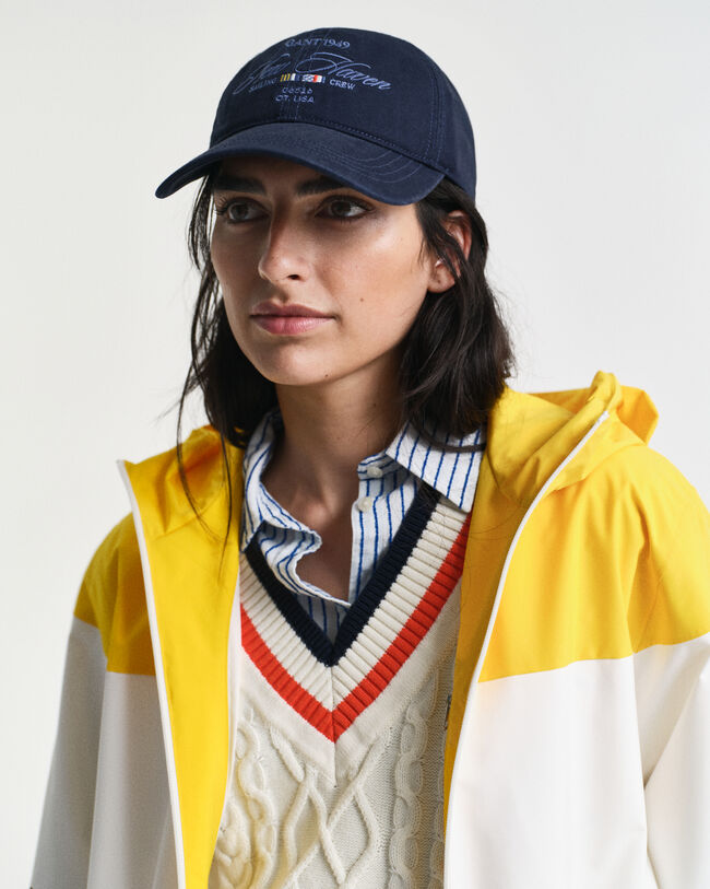 Monivärinen purjehdustakki