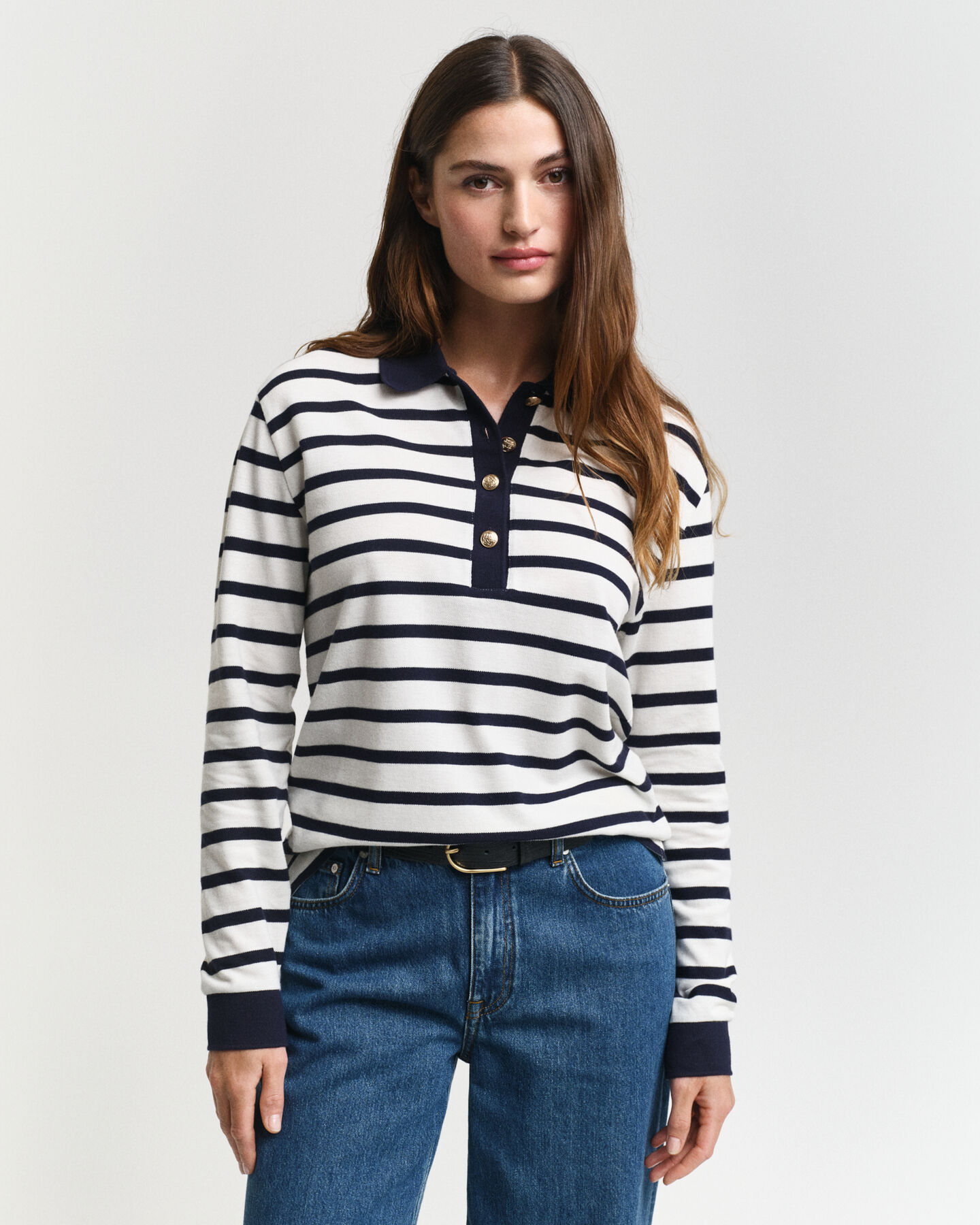 Pitkähihainen Breton-raidallinen pikeepaita