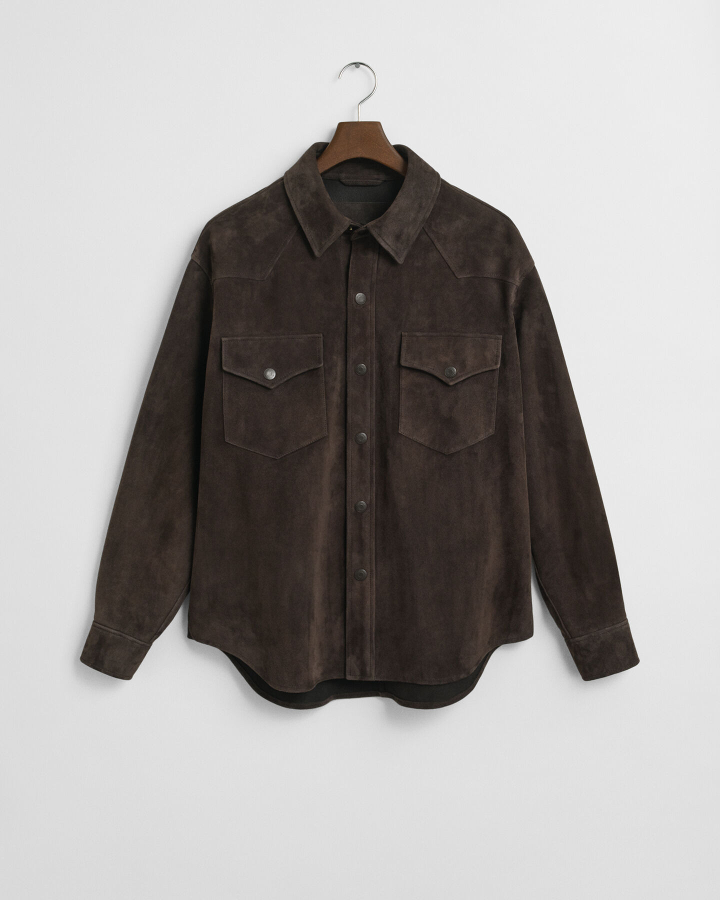 Relaxed fit ‑mitoitettu mokkanahkainen rodeopaita