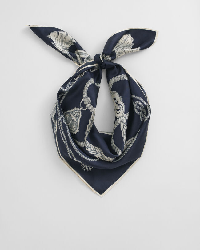 Printtikuvioitu Sailing-silkkihuivi