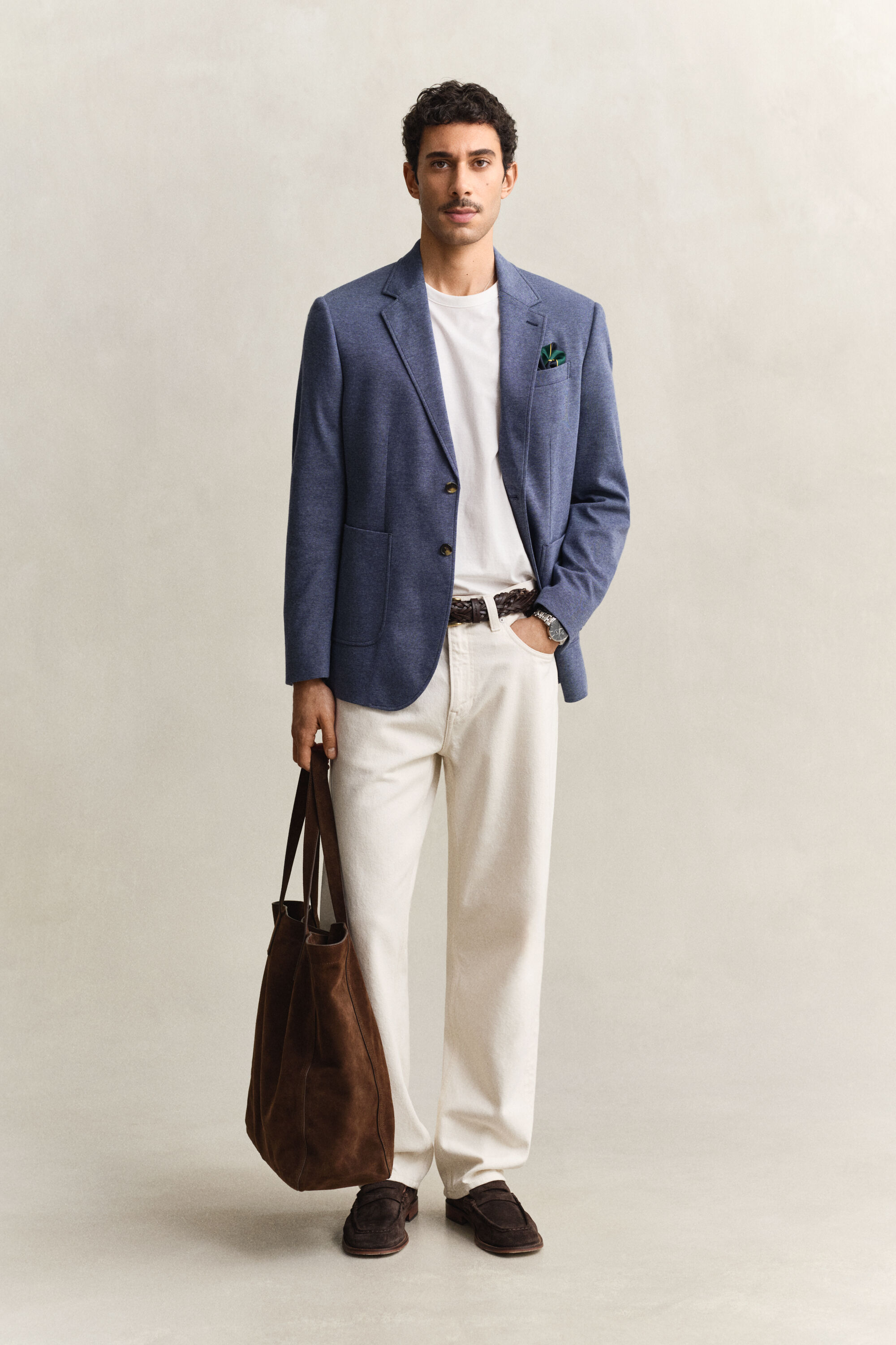 Kaksisävyinen pikeebleiseri jerseyneulosta