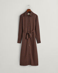 Slim&nbsp;fit ‑mitoitettu geometrisesti kuvioitu paitamekko