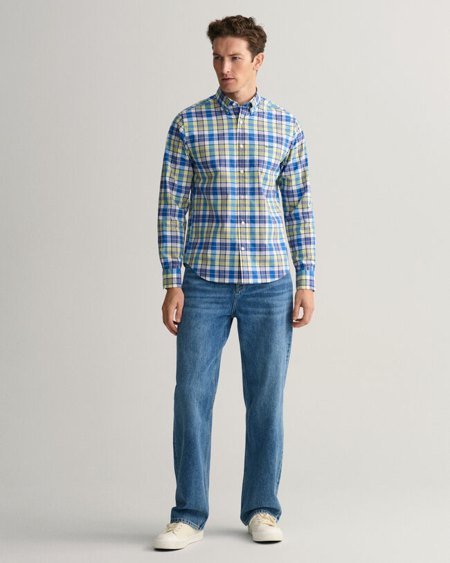 Regular fit -mitoitettu värikäs ruutupaita