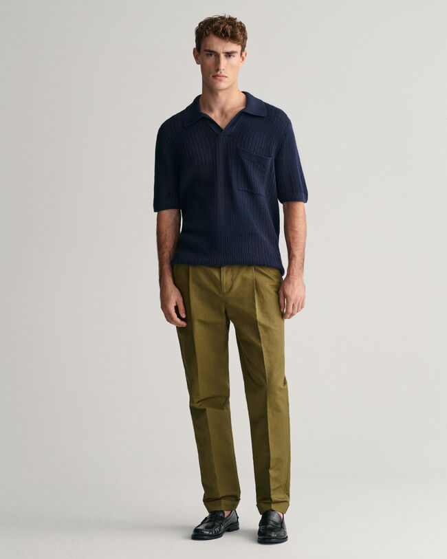 Regular&nbsp;fit ‑mitoitetut puuvillaiset puvunhousut