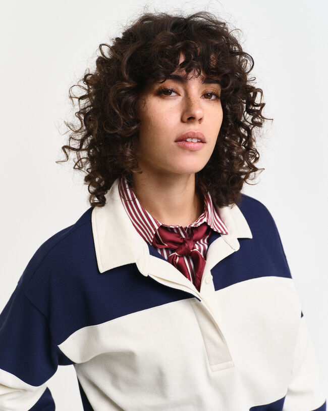 Kohopintainen monivärinen Rugger-pikeepaita