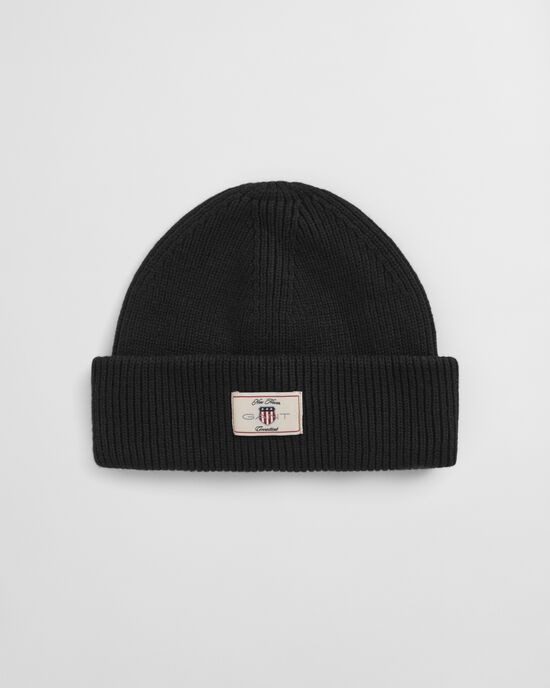 Joustinneulottu puuvillasekoitepipo