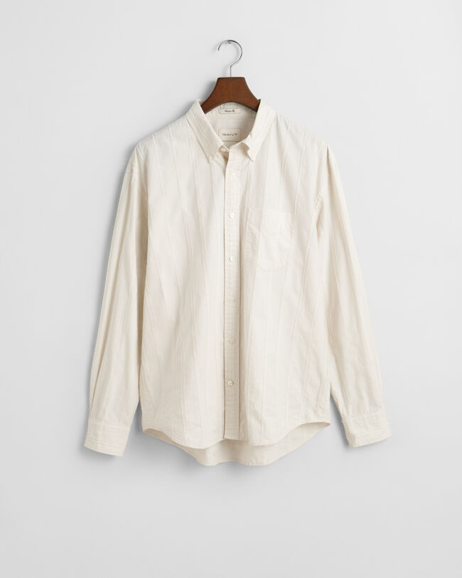 Relaxed&nbsp;fit ‑mitoitettu kohopintainen raitapaita