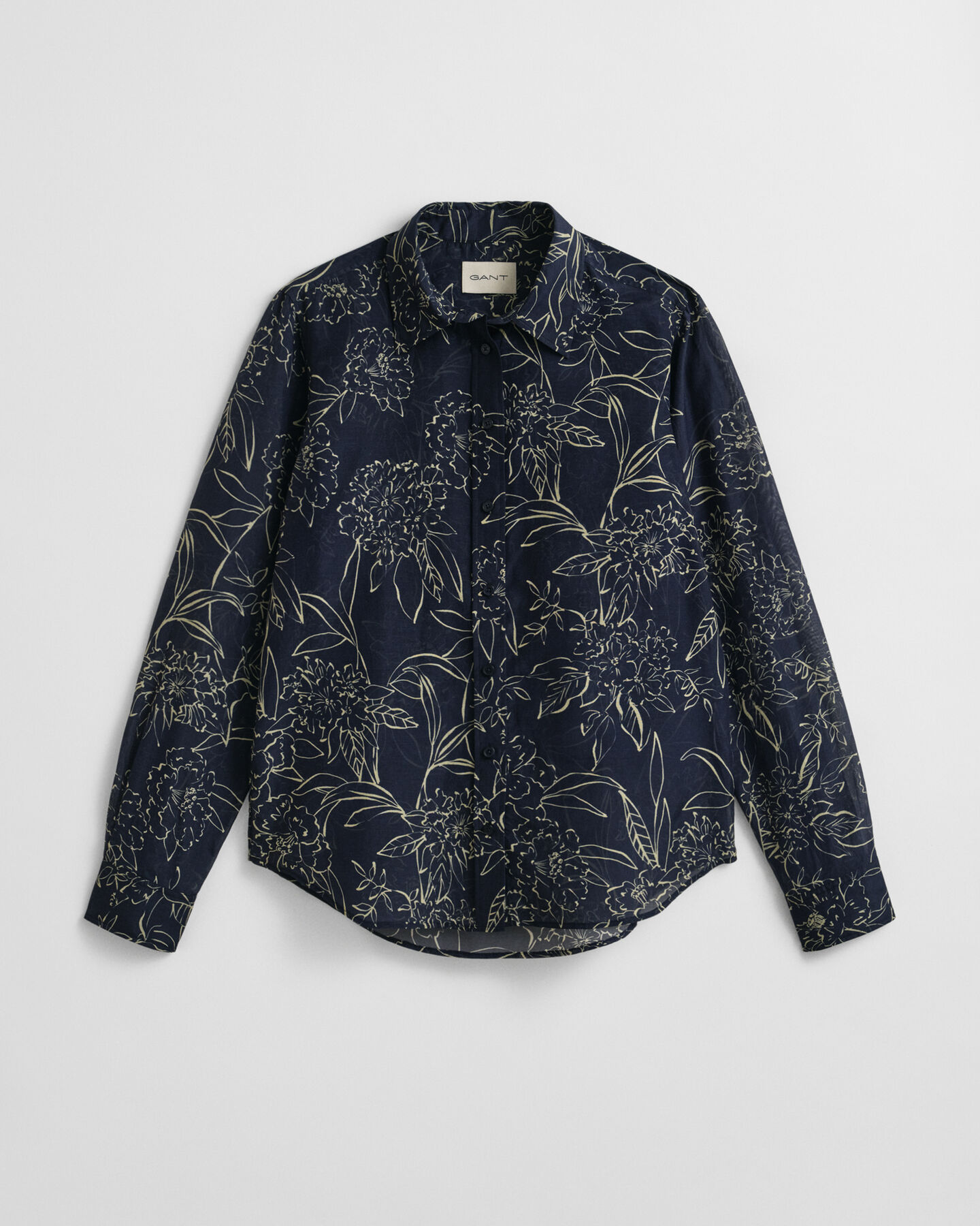 Regular fit ‑mitoitettu printtikuvioitu Floral‑paita puuvilla-silkkisekoitetta