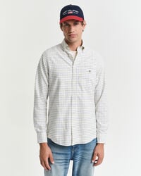 Regular fit ‑mitoitettu klassinen tattersall-ruutukuvioinen oxford-paita