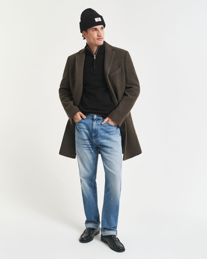 Ohut lampaanvillaneule, vetoketjukaulus