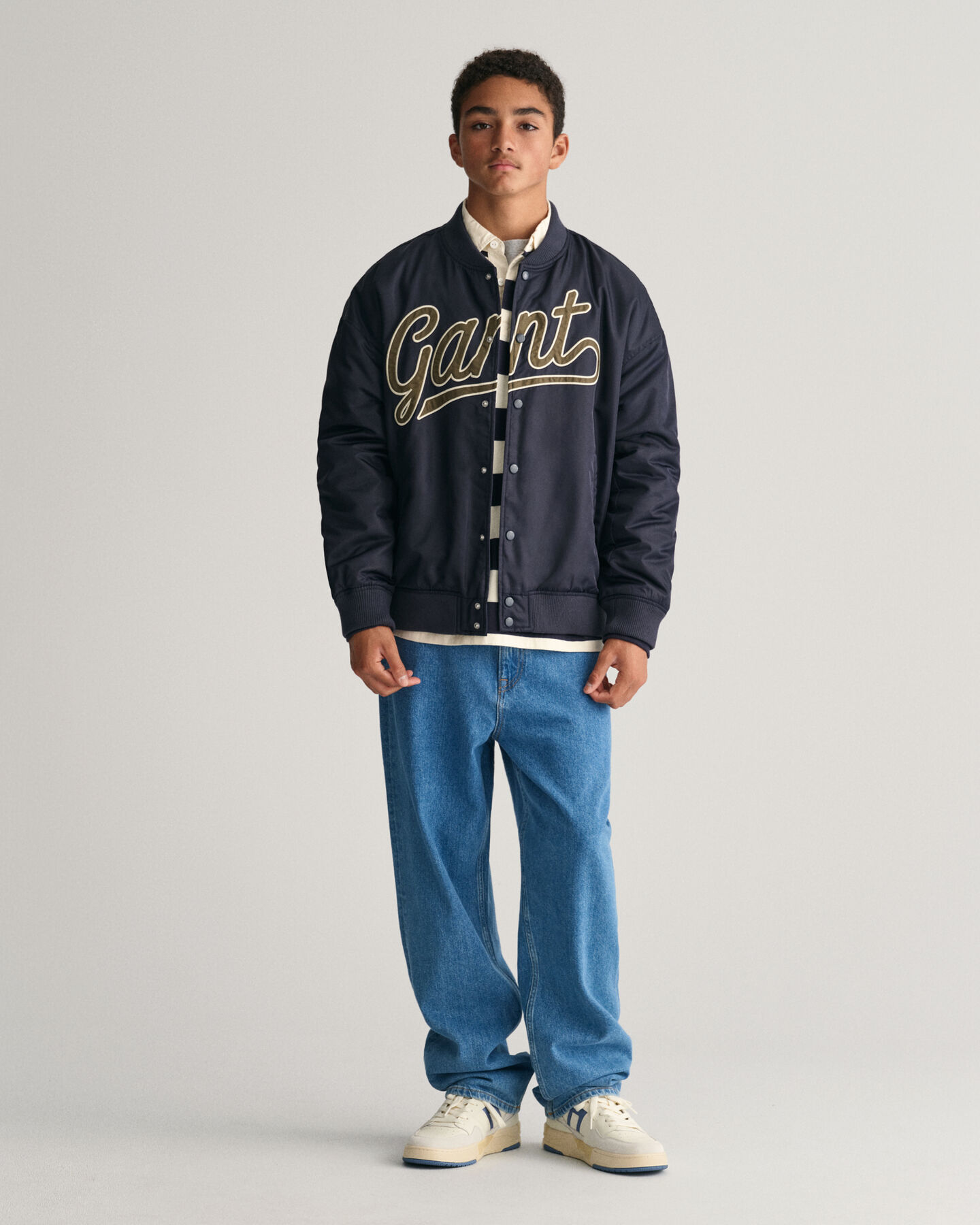 Teens-malliston Script Graphic Varsity Jacket ‑takki
