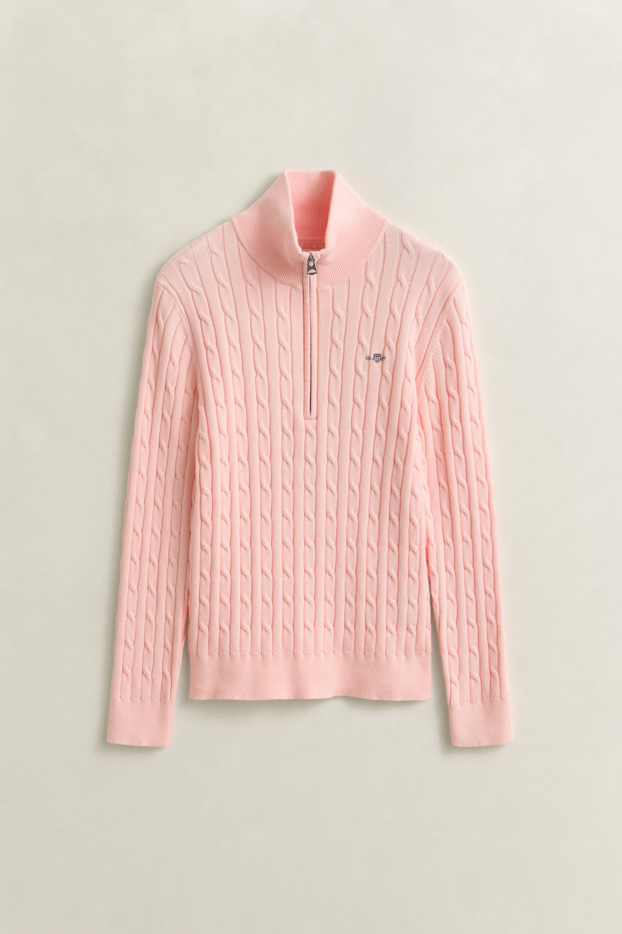 Vetoketjukauluksellinen palmikkoneulepusero