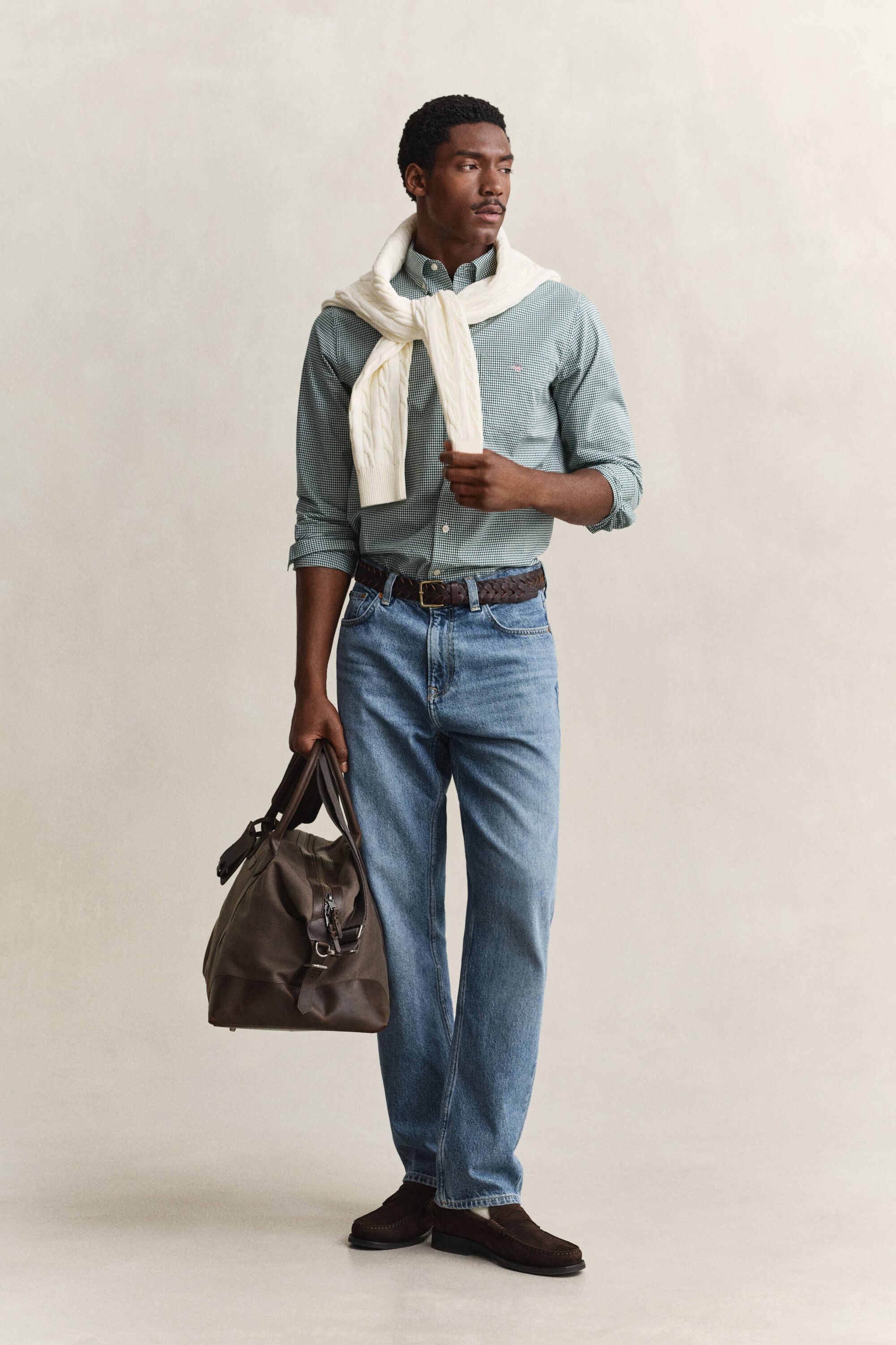 Gingham-ruudullinen Classic-popliinipaita