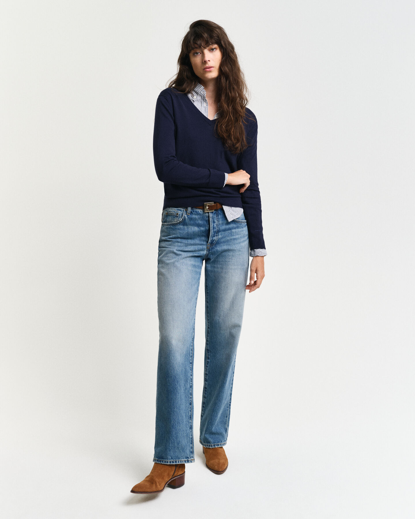 Fine Knit V-Neck Sweater