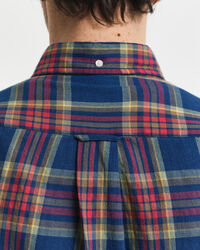 Regular fit ‑mitoitettu ruudullinen indigonsininen tvillipaita