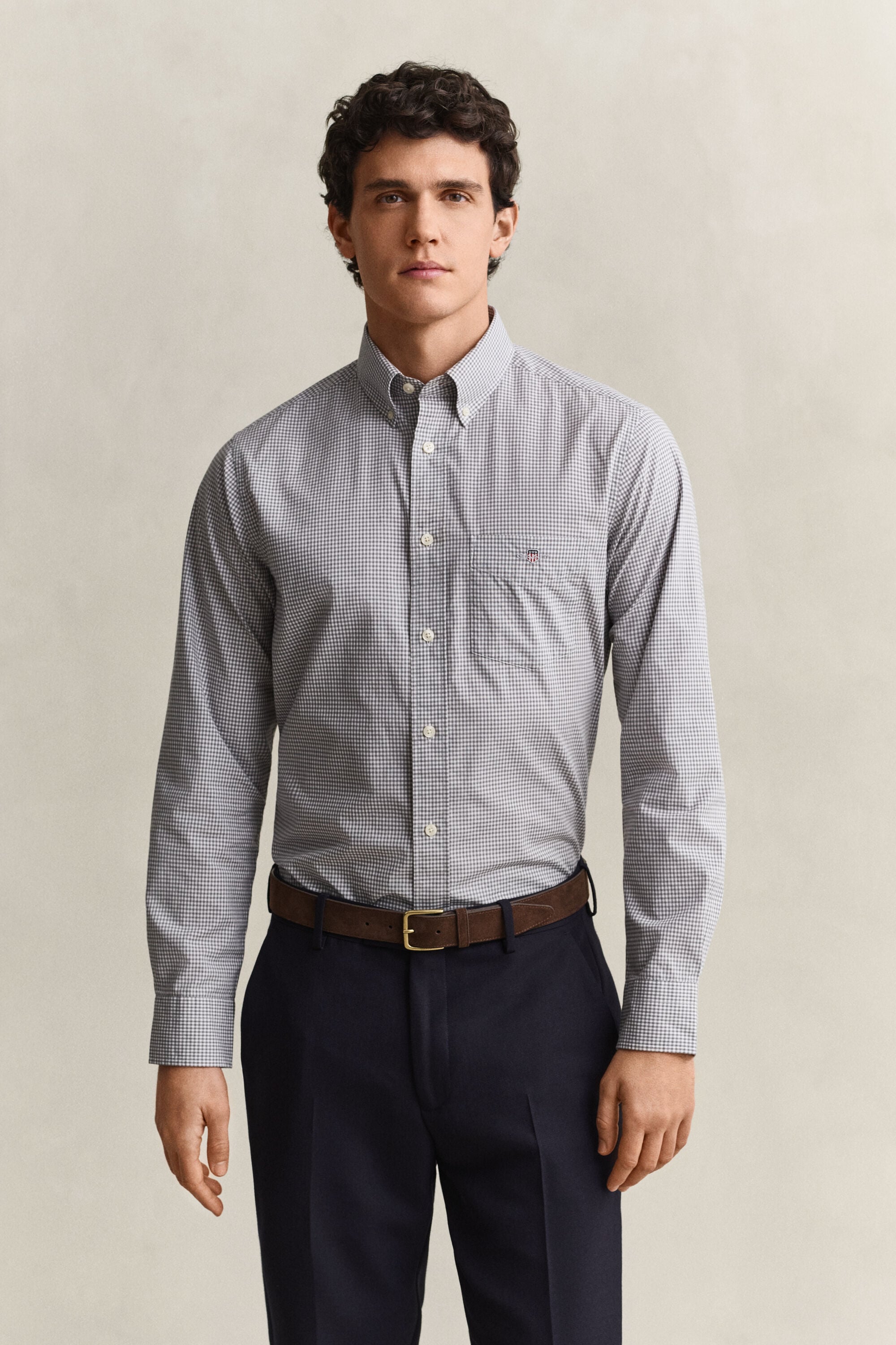 Gingham-ruudullinen Classic-popliinipaita