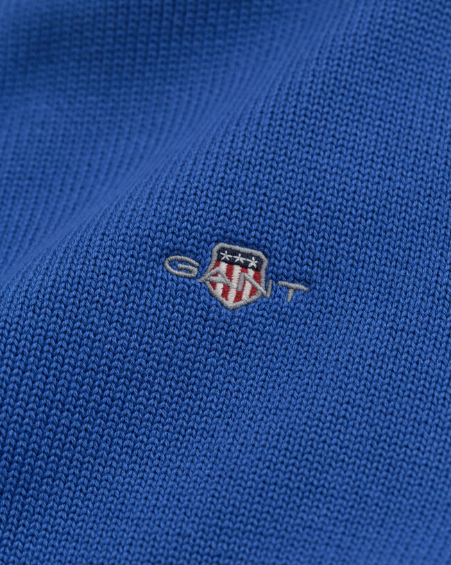 Casual-puuvillaneulepusero puolivetoketjulla