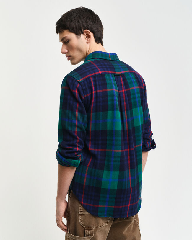 Regular&nbsp;fit ‑mitoitettu ruudullinen tvillipaita