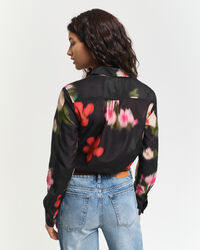 Regular fit ‑mitoitettu kukallinen puuvillasilkkipaita