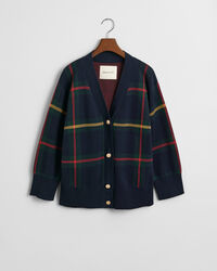 Ruudullinen v-neuletakki