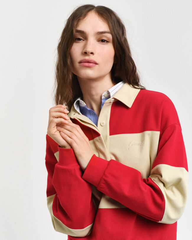 Kohopintainen monivärinen Rugger-pikeepaita