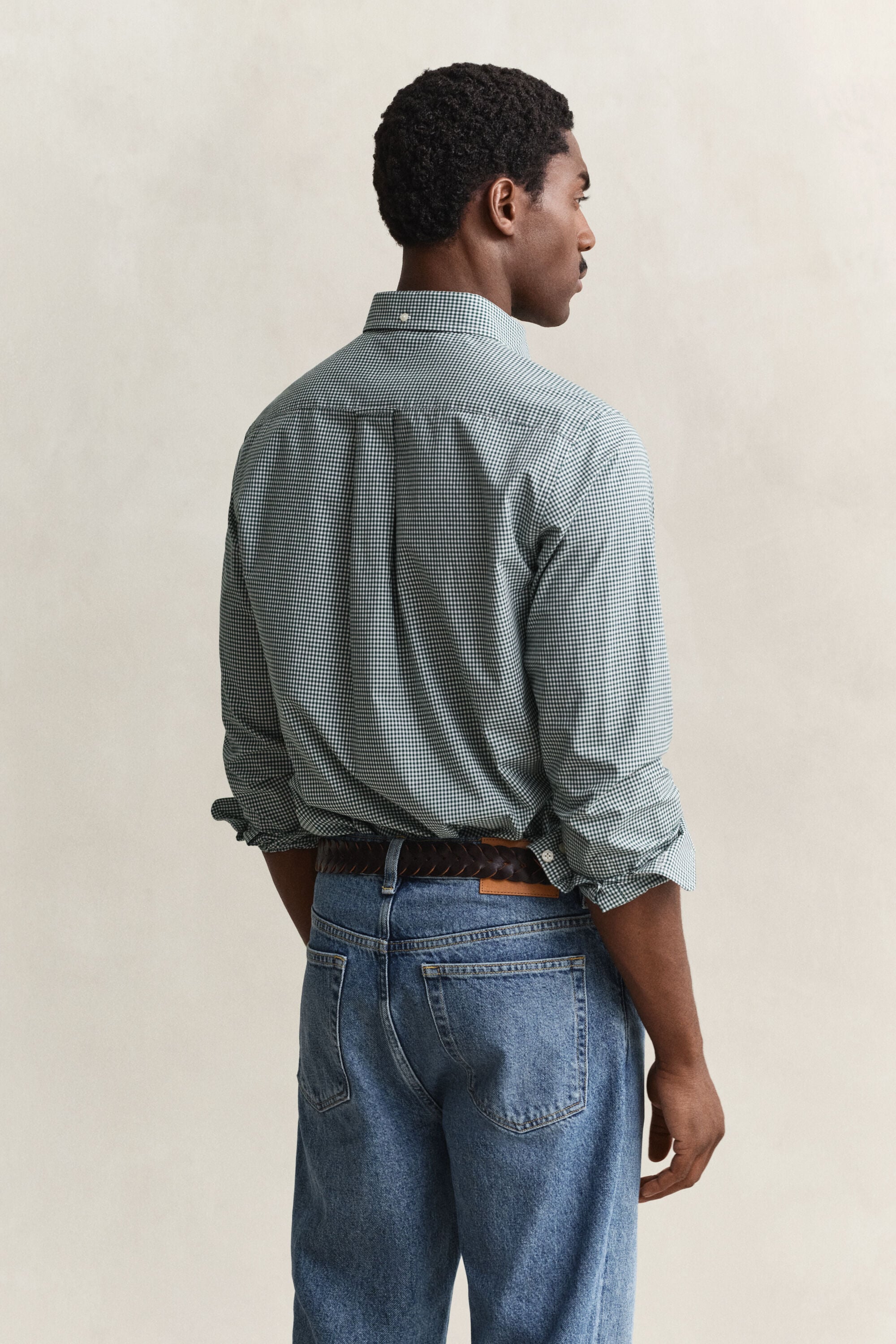 Gingham-ruudullinen Classic-popliinipaita