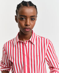 Regular fit ‑mitoitettu leveäraitainen popliinipaita