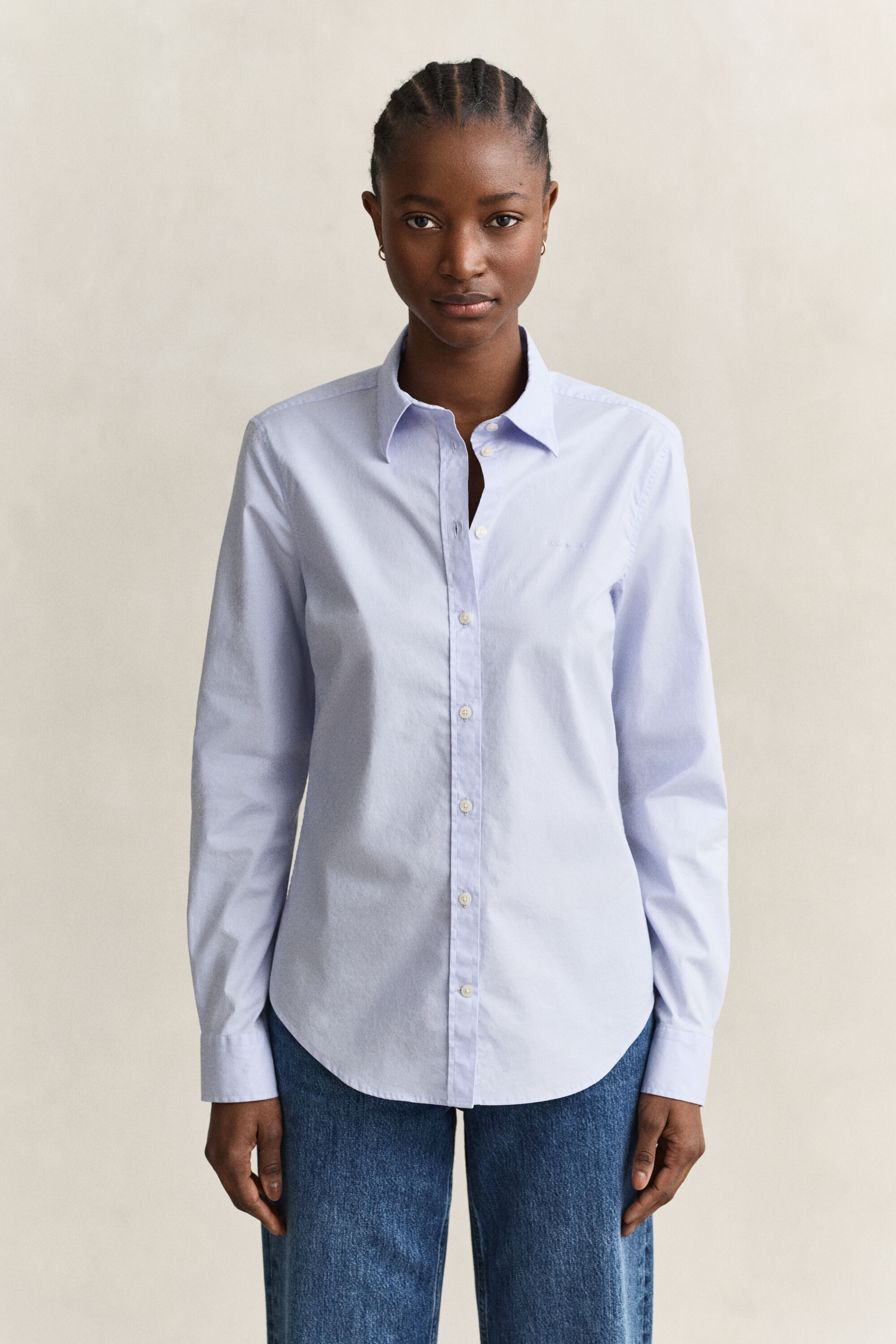 Slim fit ‑mitoitettu popliinipaita