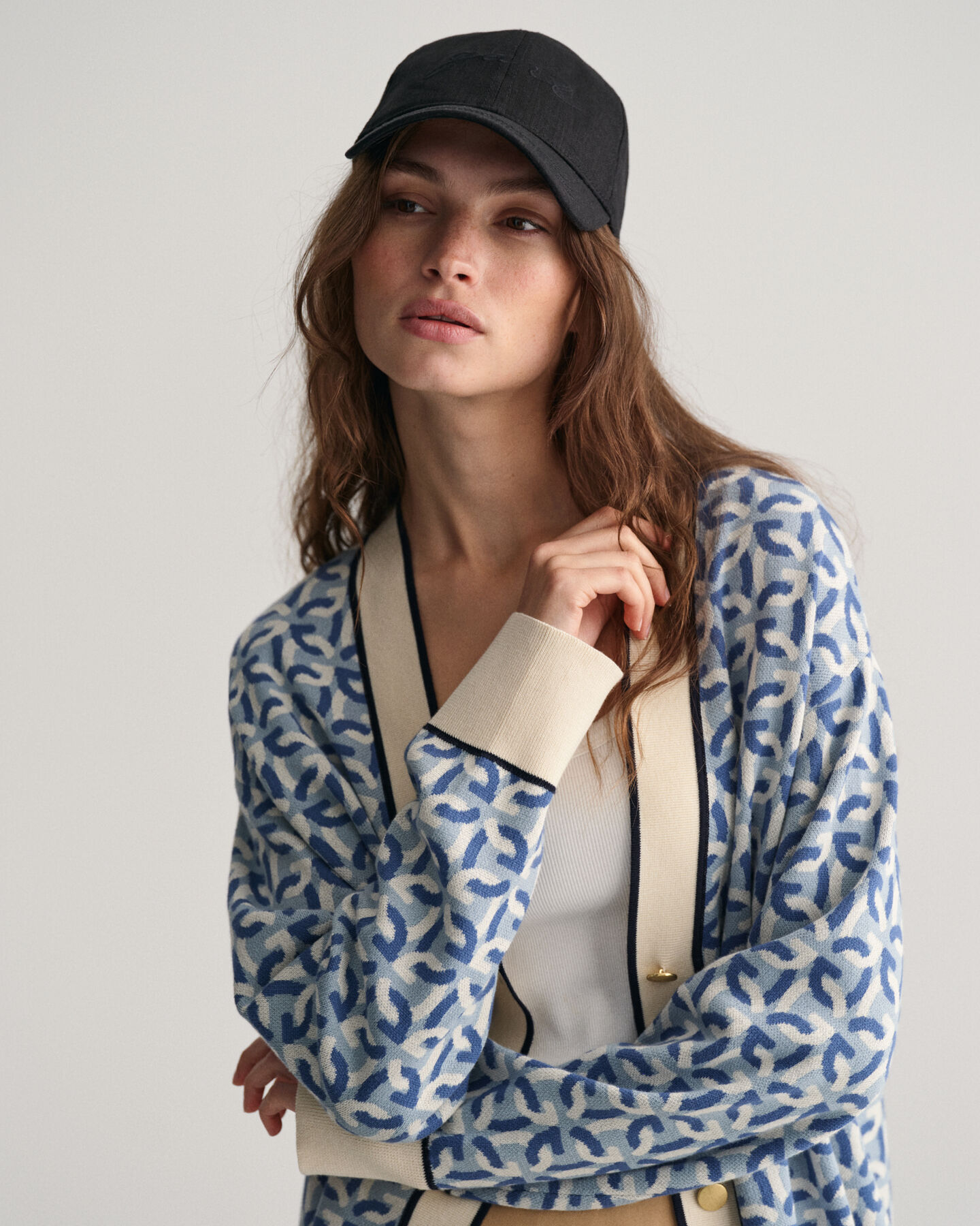 Jacquard-kuvioitu G‑neuletakki