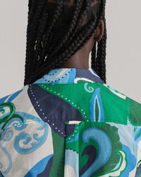 Regular fit ‑mitoitettu paisley-kuvioitu puuvilla-silkkipaita