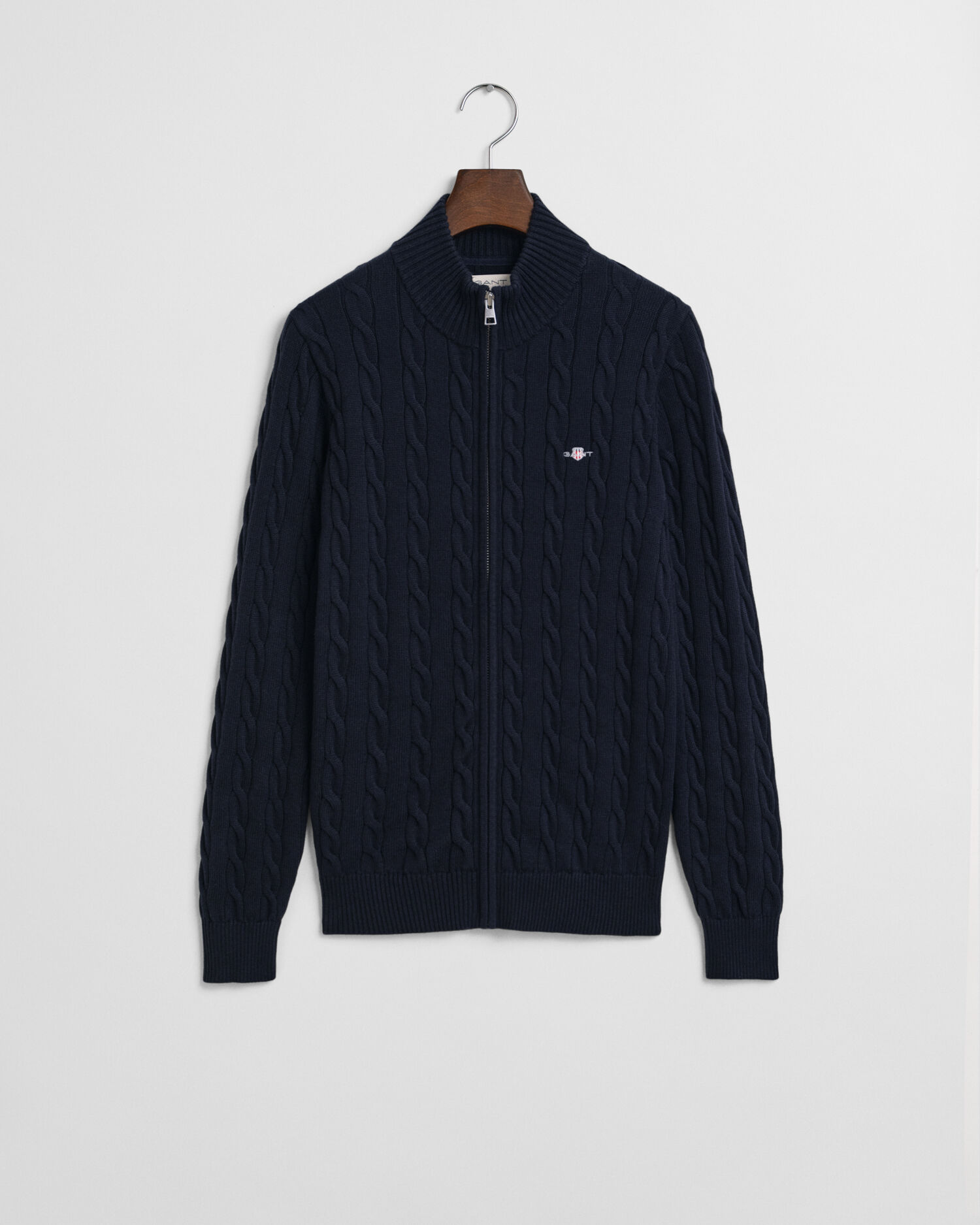 Teens-malliston puuvillainen vetoketjullinen palmikkoneuletakki