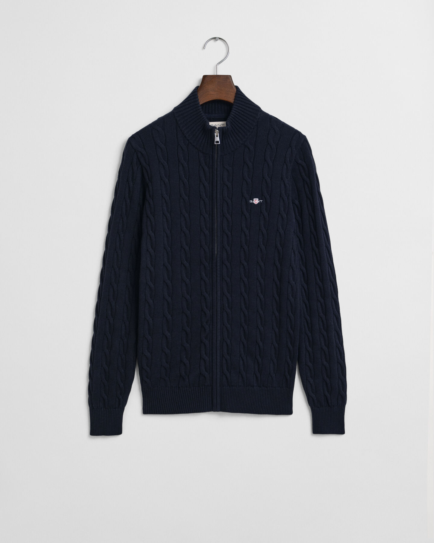 Teens-malliston puuvillainen vetoketjullinen palmikkoneuletakki