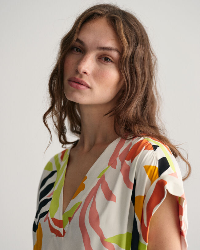 Lyhythihainen Palm Print -mekko