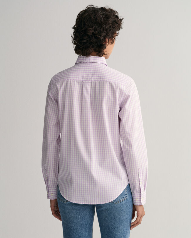 Regular fit ‑mitoitettu gingham-ruutuinen paita broadcloth-kankaasta