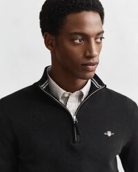 Klassinen puuvillaneulepusero puolivetoketjulla