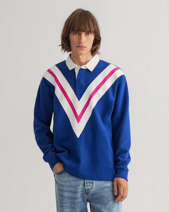 Tiger Heavy Rugger ‑paita v:n muotoisella raitakuviolla