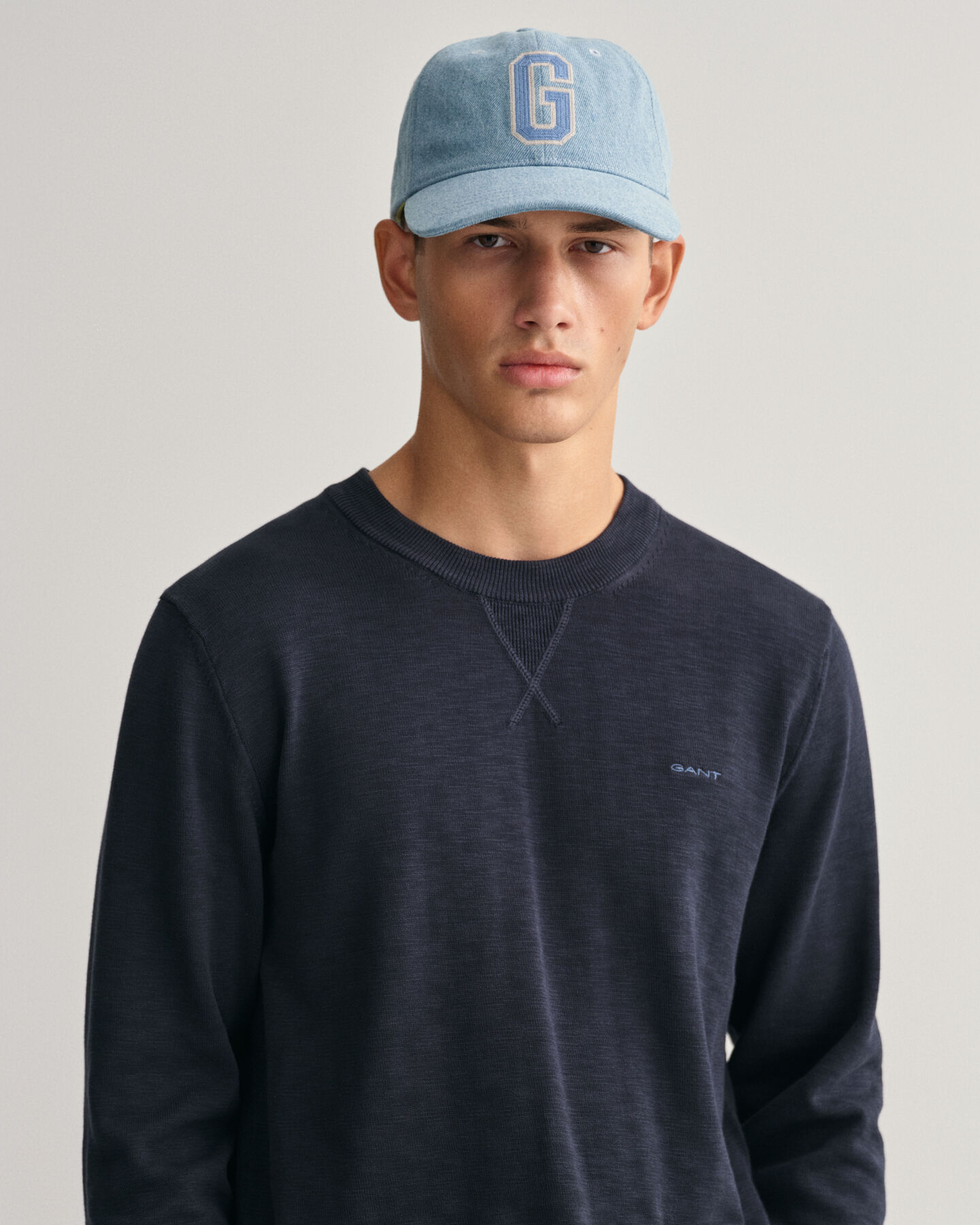 Flamme-puuvillaneulepusero, jossa py&ouml;re&auml; p&auml;&auml;ntie