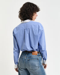 Relaxed fit ‑mitoitettu raidallinen popliinipaita