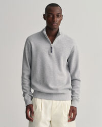 Vohvelipintainen collegepaita, jossa vetoketjullinen p&auml;&auml;ntie