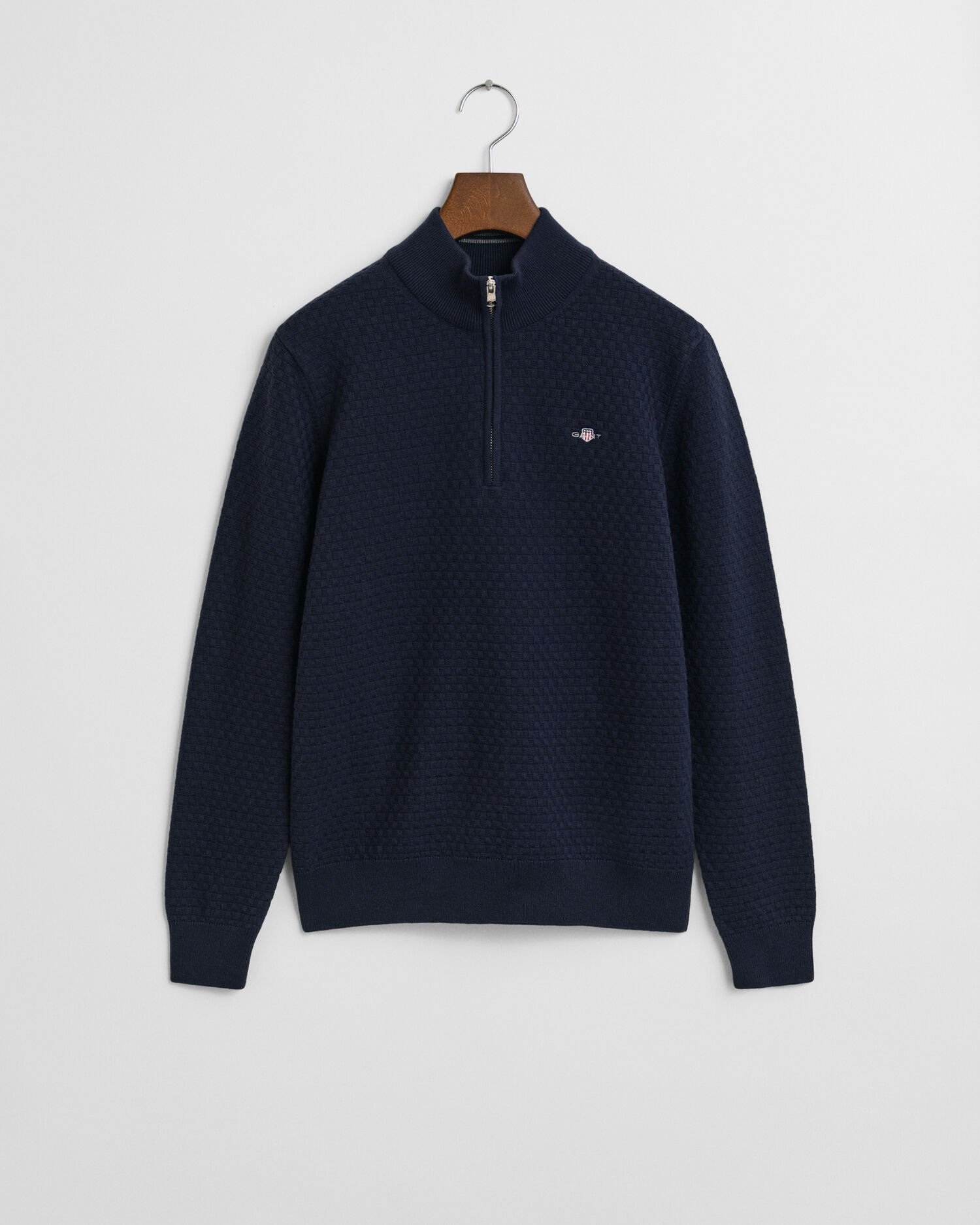 Teens-malliston kohopintainen neulepusero, vetoketjukaulus