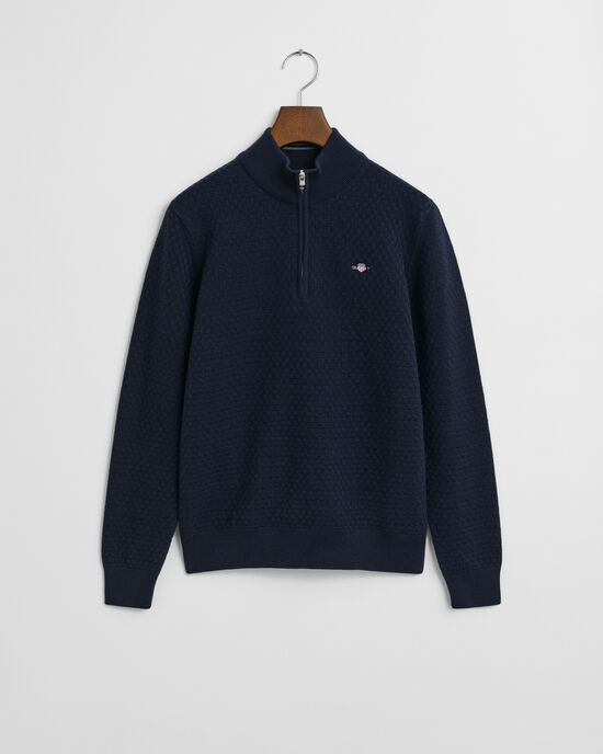 Teens-malliston kohopintainen neulepusero, vetoketjukaulus