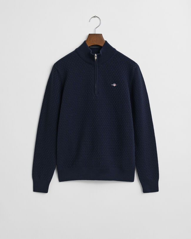 Teens-malliston kohopintainen neulepusero, vetoketjukaulus