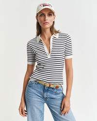 Raidallinen lyhythihainen Rugger‑ribbineule