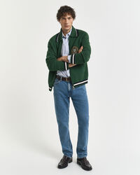 Regular fit ‑mitoitettu klassinen pikkuruudullinen popliinipaita